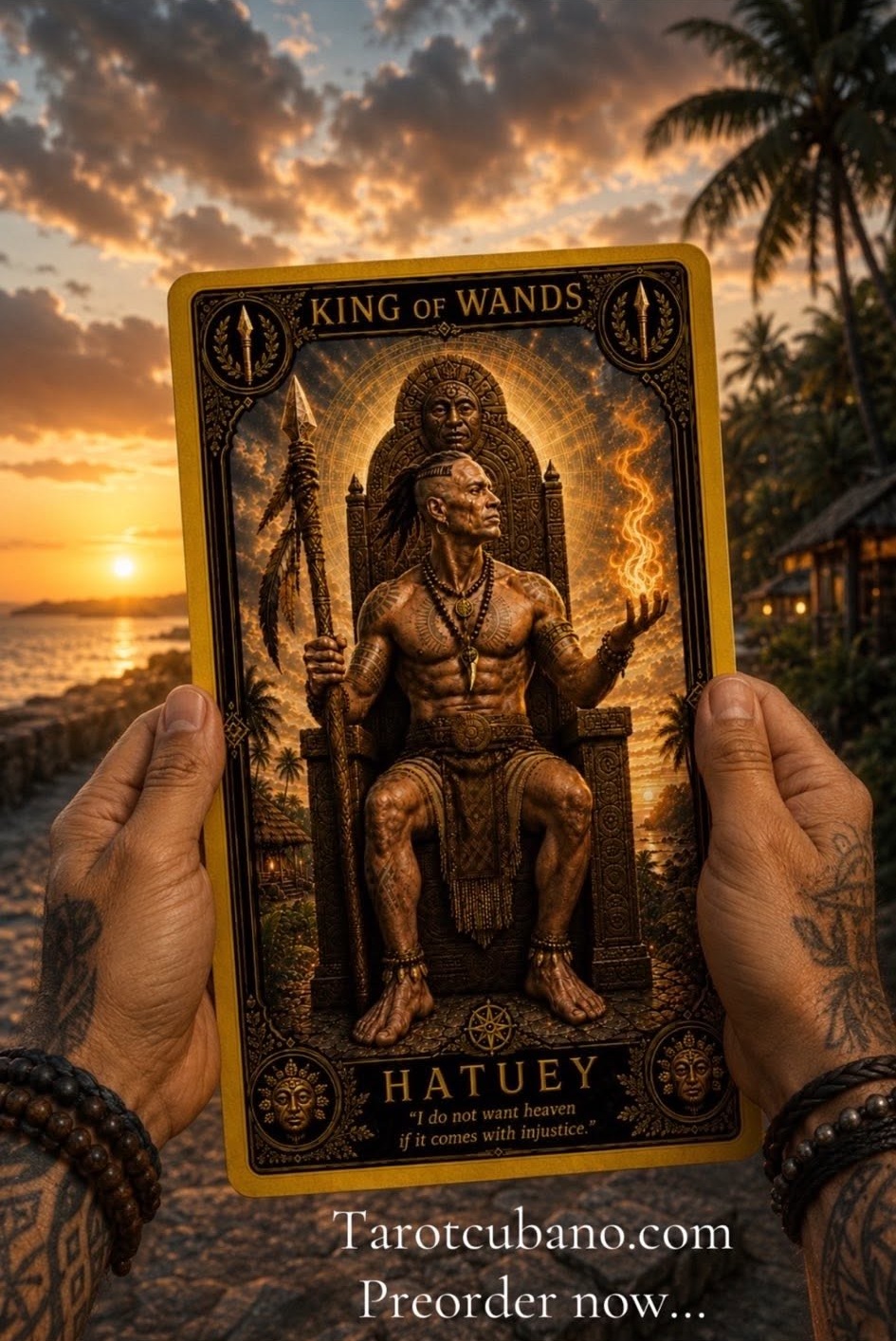 King of Wands Tarot Cubano